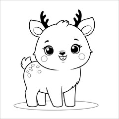 Deer Coloring Book Drawing For Kids