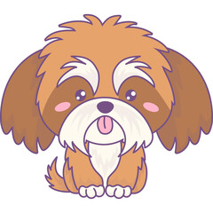 Cute fluffy dog Shih Tzu