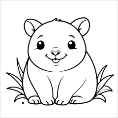 Cute Wombat Coloring Page For Kids