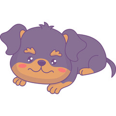 Cute  cartoon dog Rottweiler