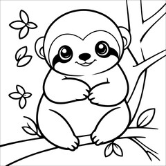Cute Sloth Coloring book For Toddlers
