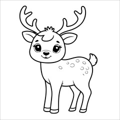 Cute Reindeer Coloring Book For Kids