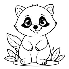 Cute Raccoon Coloring Page For Toddlers