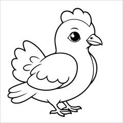 Cute Pigeon Coloring Book For Kids