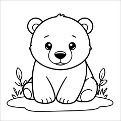 Cute Polarbear Coloring Book For Kids