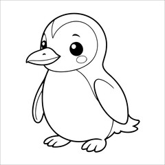 Cute Penguin Coloring Page For Kids