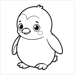 Cute Penguin Coloring Book For Kids