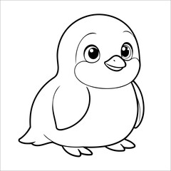 Cute Penguin Coloring Page For Children