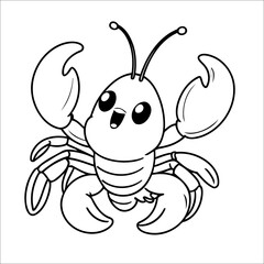 Cute Lobster Coloring Page For Kids