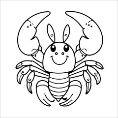 Cute Lobster Coloring Page For Toddlers