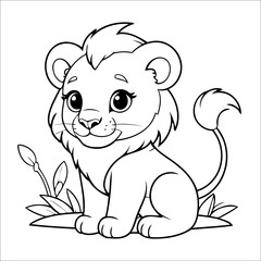 Cute Lion Coloring Page For Toddlers