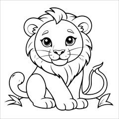 Cute Lion Coloring Book For Kids