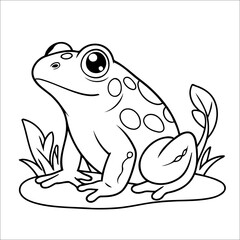 Cute Frog Coloring Page For Toddlers