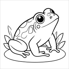 Cute Frog Coloring Page For Children