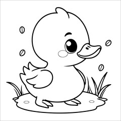 Cute Duck Coloring Page For Toddlers