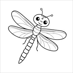 Cute Dragonfly Coloring Page For Children