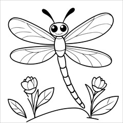 Cute Dragonfly Coloring Book For Kids