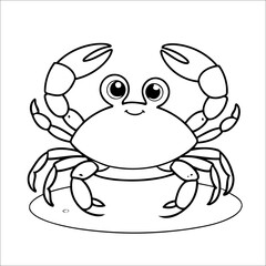 Cute Crab Coloring Page For Kids