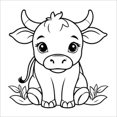 Cute Cow Coloring Page For Toddlers