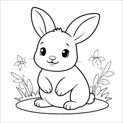 Cute Bunny Coloring Page For Toddlers