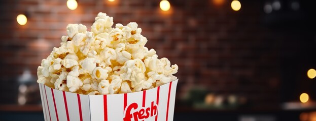 Snacks for movie watching. Food Popcorn.