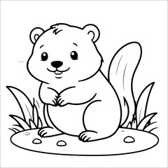 Cute Beaver Coloring Book For Kids