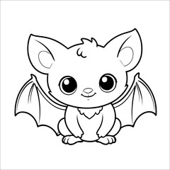 Cute Bat Coloring Book For Kids