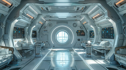 Interior of spaceship, concept illustration