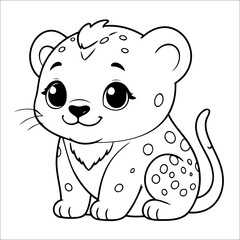 Cheetah Coloring Page Drawing For Kids