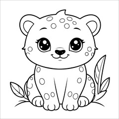 Cheetah Coloring Page Drawing For Toddlers