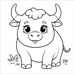 Bull Coloring Book Drawing For Kids