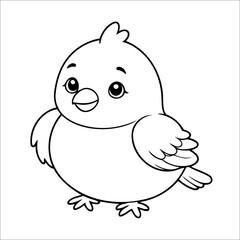Bird Coloring Page Illustration For Children