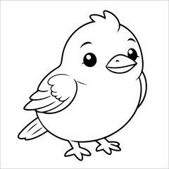 Bird Coloring Page For Toddlers vector