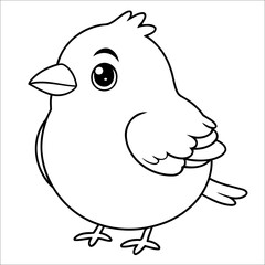 Bird Coloring Page Drawing For Kids