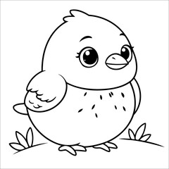 Bird Coloring Page Drawing For Toddlers