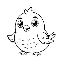 Bird Coloring Page Drawing For Children
