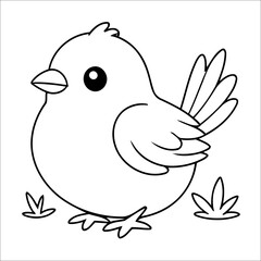 Bird Coloring Page Drawing Activity For Kids