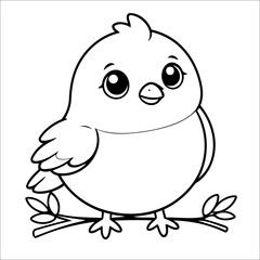 Bird Coloring Page Activity For Kids