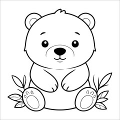 Bear Coloring Book Drawing For Kids
