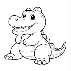 Alligator Coloring Page Drawing For Toddlers