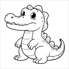 Alligator Coloring Page Drawing For Kids