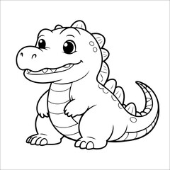 Alligator Coloring Page Drawing For Children