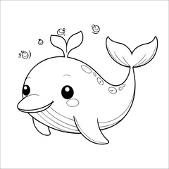 Obraz premium Whale Coloring Book for Kids