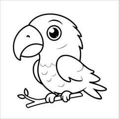 Parrot Kawaii Coloring page for Kids