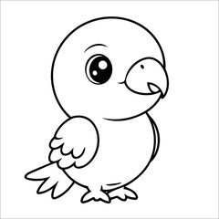 Parrot hand drawn Coloring page for Kids
