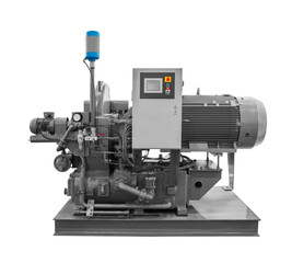 Gas piston diesel electric generator isolated on white background