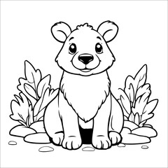 Fototapeta premium Moose simple coloring book for Kids