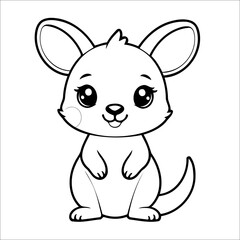 Fototapeta premium Kangaroo Coloring page for Kids