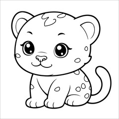 Fototapeta premium Jaguar Coloring page for Kids