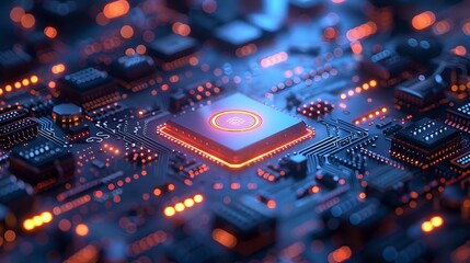 3D Digital Network Concept in Cool Blue Tones